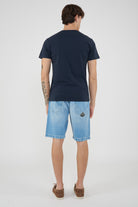 T-Shirt Uomo A Girocollo Con Logo Embossato Navy 