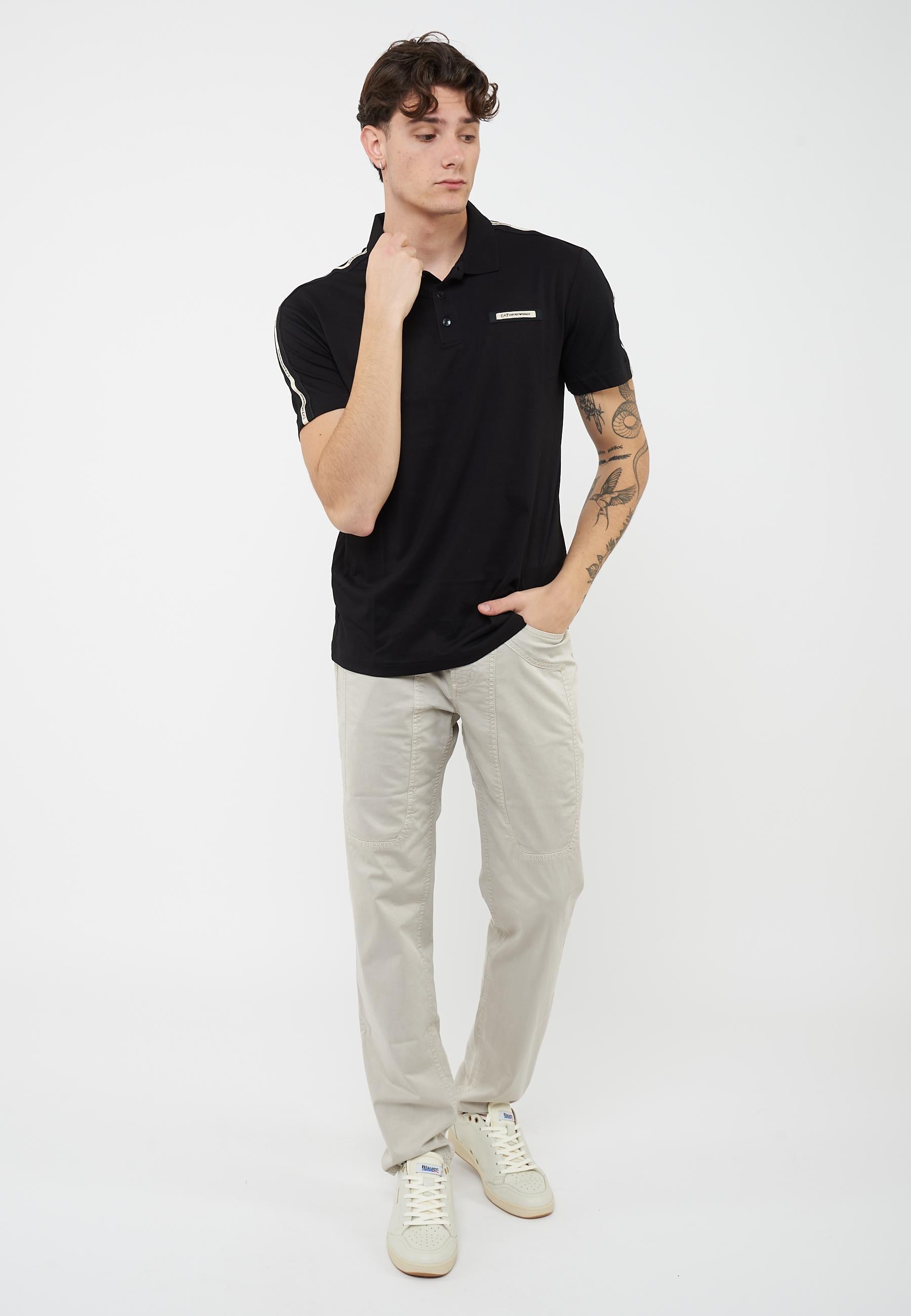 Polo Logo Series in jersey di cotone Black 