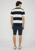 Campell Polo unisex classica in cotone bianco e blu 