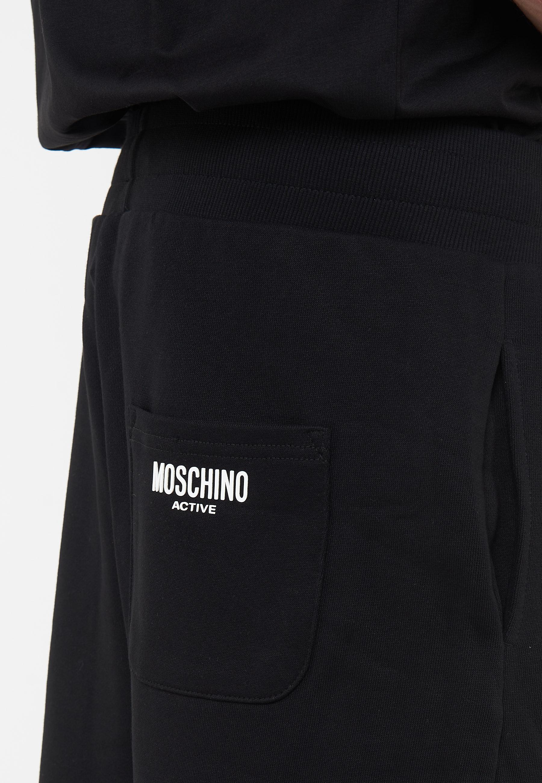 Bermuda Uomo In Felpa Con Maxi Logo Black 