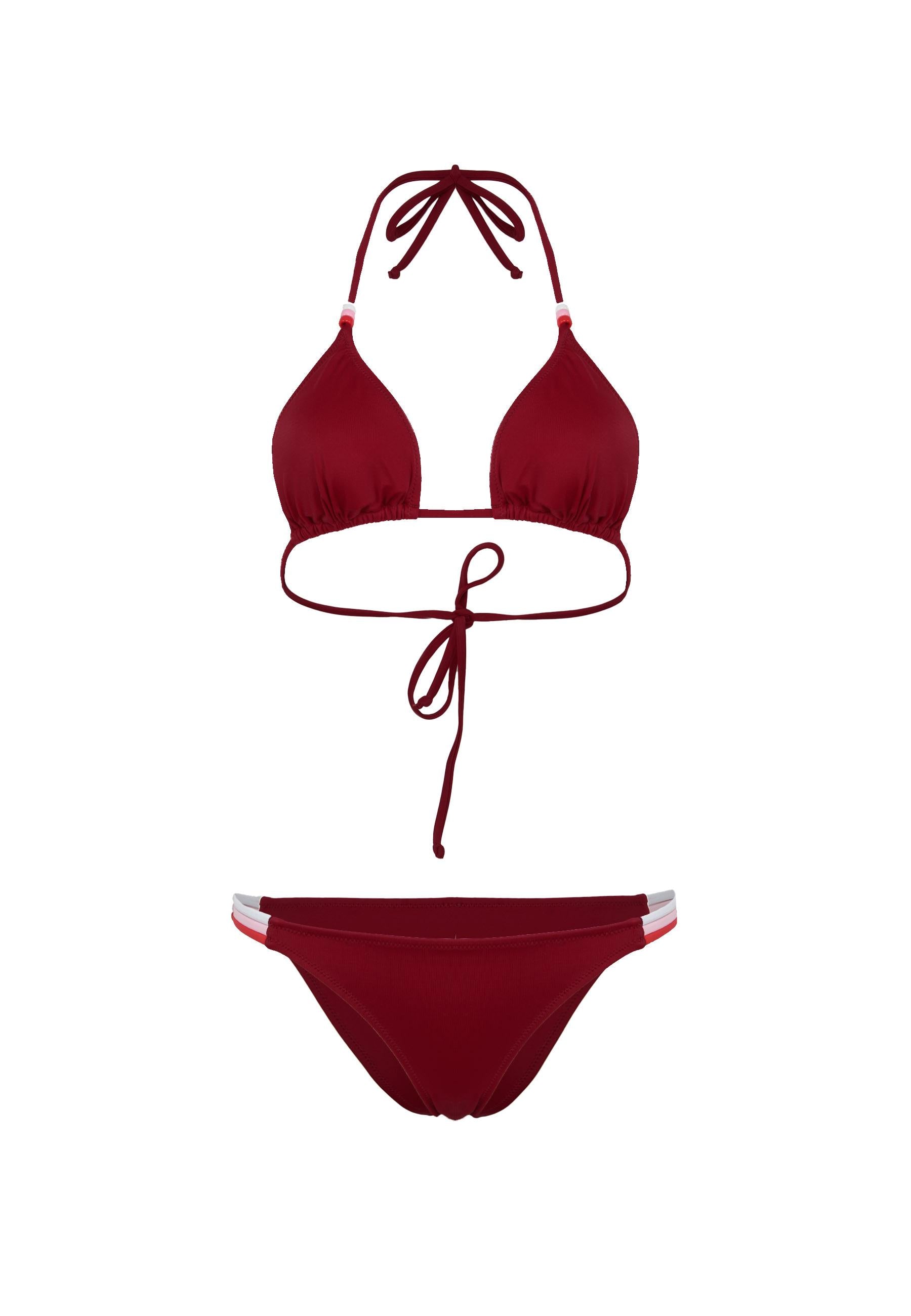 Jennifer Top A Triangolo E Slip Fisso Deep Scarlet 