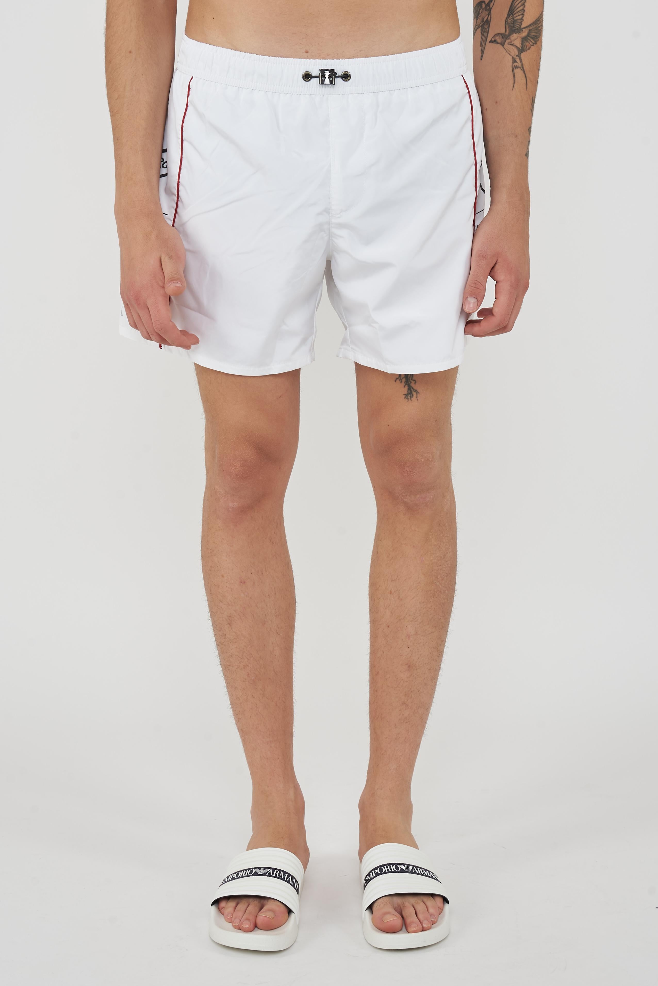 Boxer Uomo da Bagno Con Stampa White 