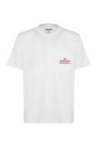 Sebago Dock T-shirt unisex bianca in cotone con stampa grafica e tasca 