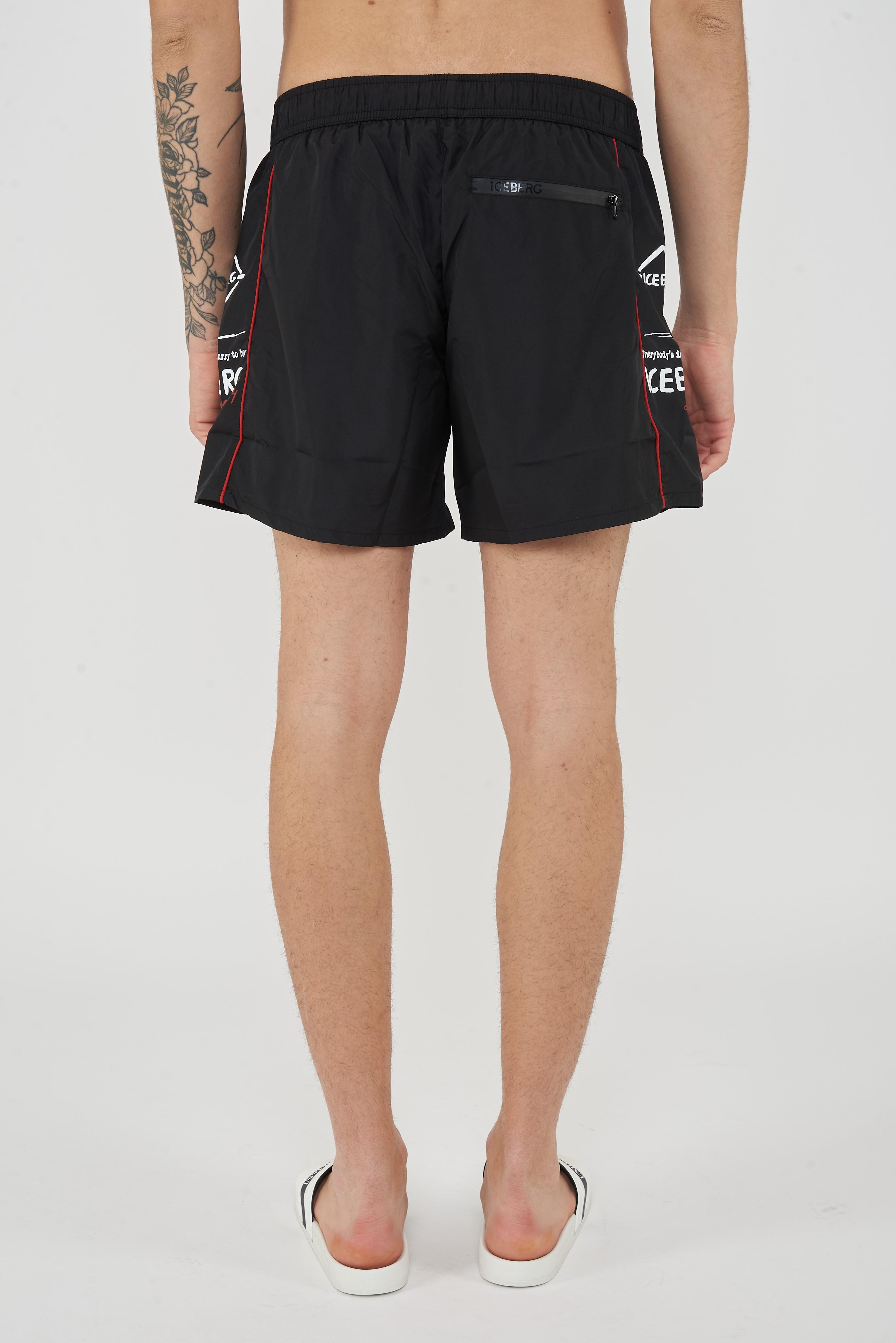 Boxer Uomo da Bagno Con Stampa Black 