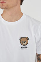 T-Shirt Uomo Tinta Unita Con Logo Bear In Rilevo Bianco 