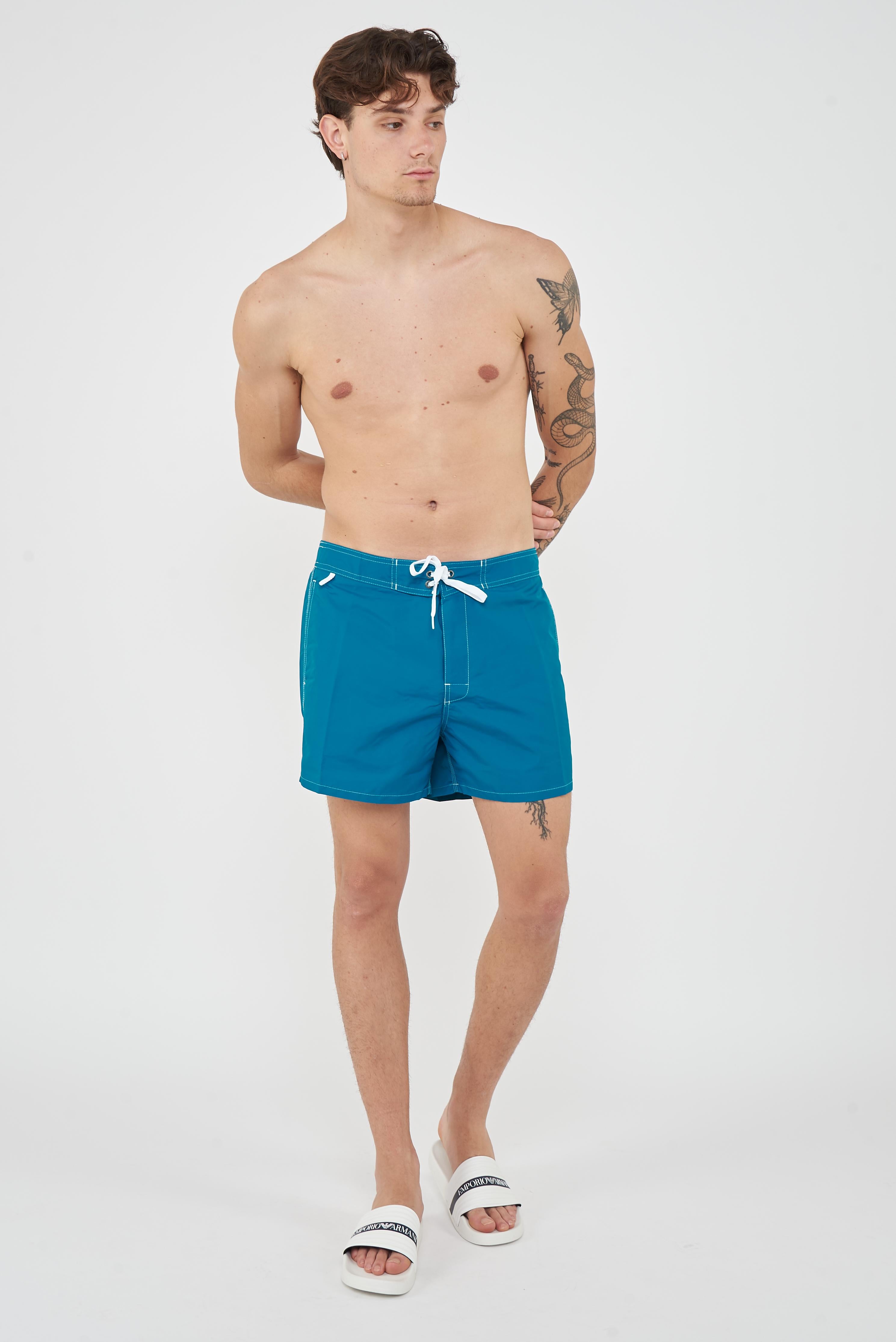 Costume Da Bagno Uomo Corto Con Vita Semi Elasticata Iconic Taffeta Deep01 