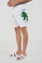 Boxer Uomo da Bagno Con Stampa Dino White 