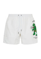 Boxer Uomo da Bagno Con Stampa Dino White 