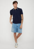 Polo Con Ricamo Sul Colletto Ransom Blu 