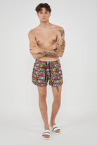 Boxer Mare Logo Flowers Print Nero<BR/><BR/> 