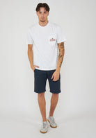 Sebago Dock T-shirt unisex bianca in cotone con stampa grafica e tasca 