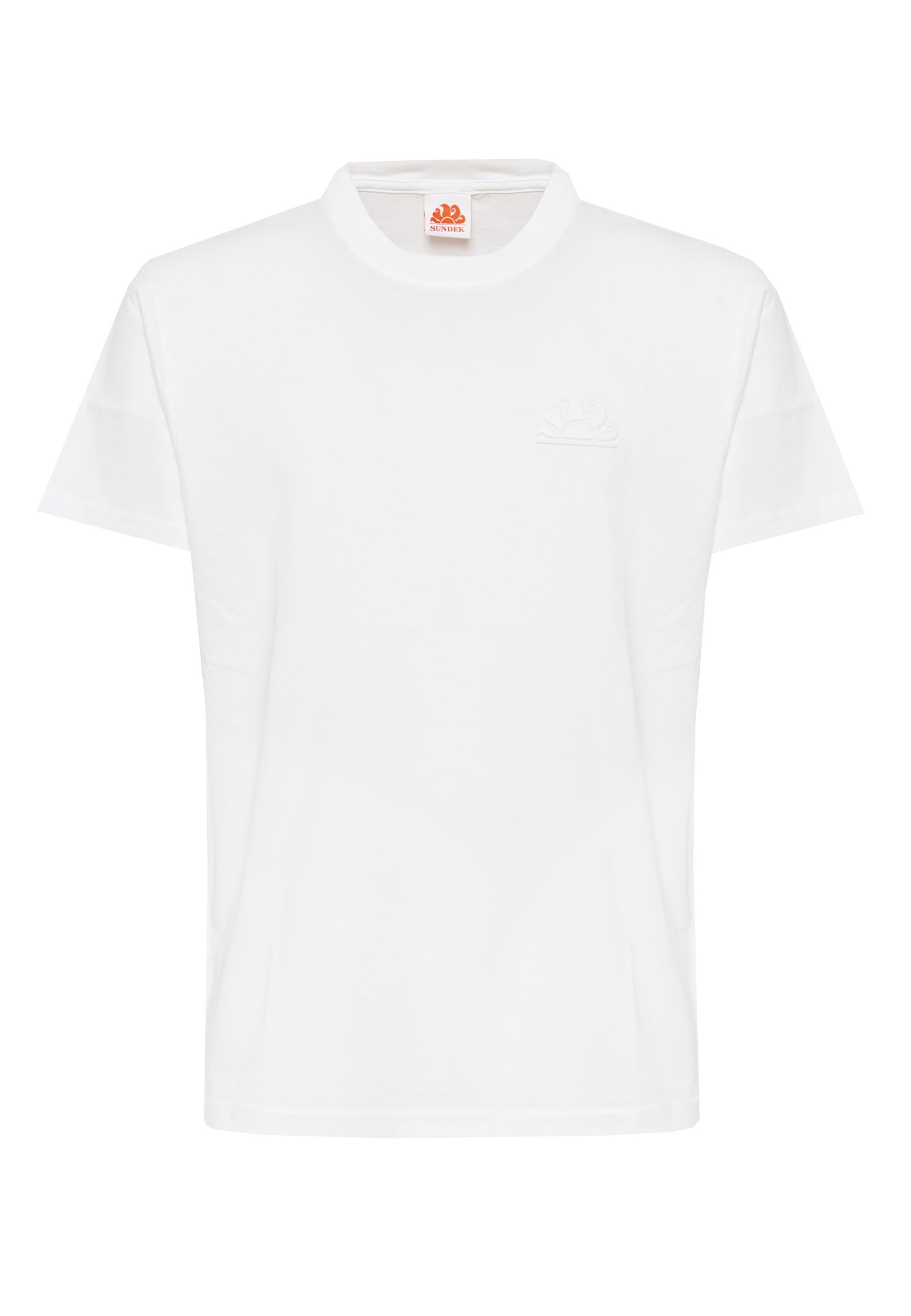 T-Shirt Uomo A Girocollo Con Logo Embossato Off White 