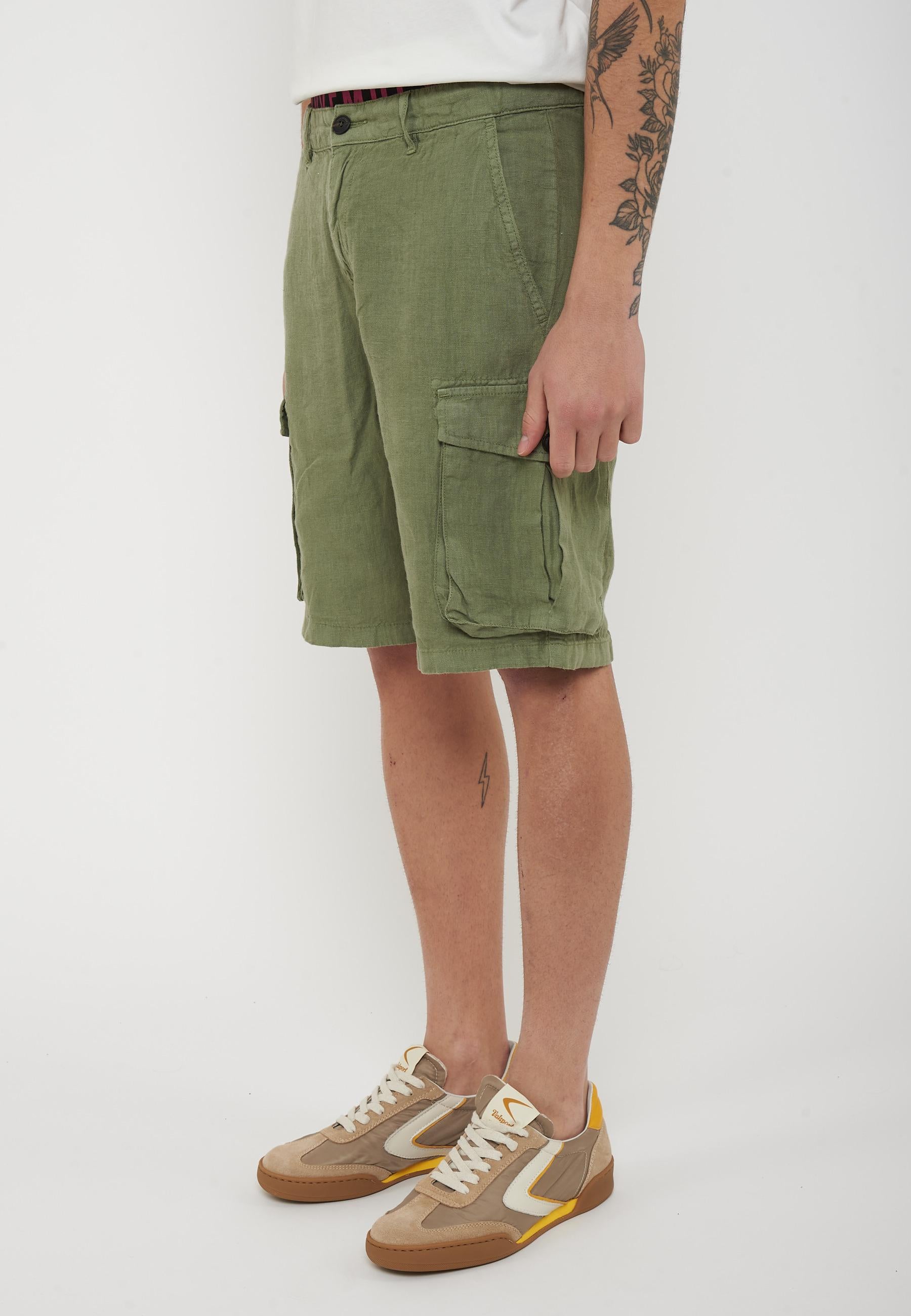 Bermuda Lino Cargo Ibizia Green 