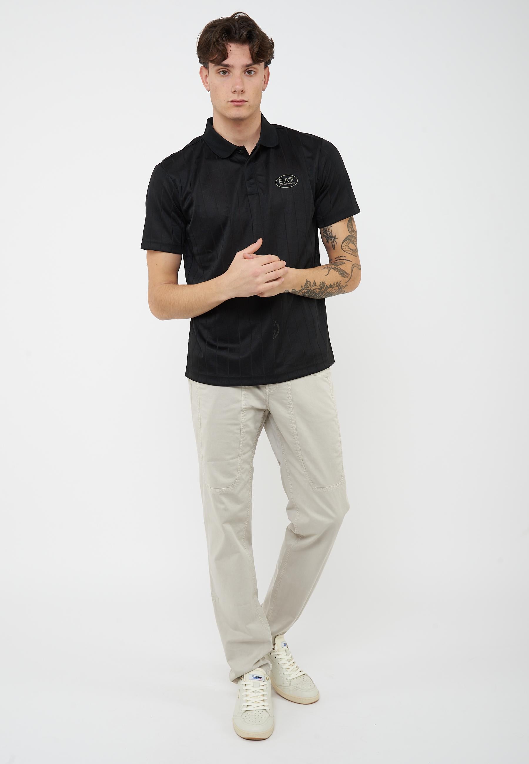 Polo Golf Pro in tessuto tecnico VENTUS7 Fancy Black 