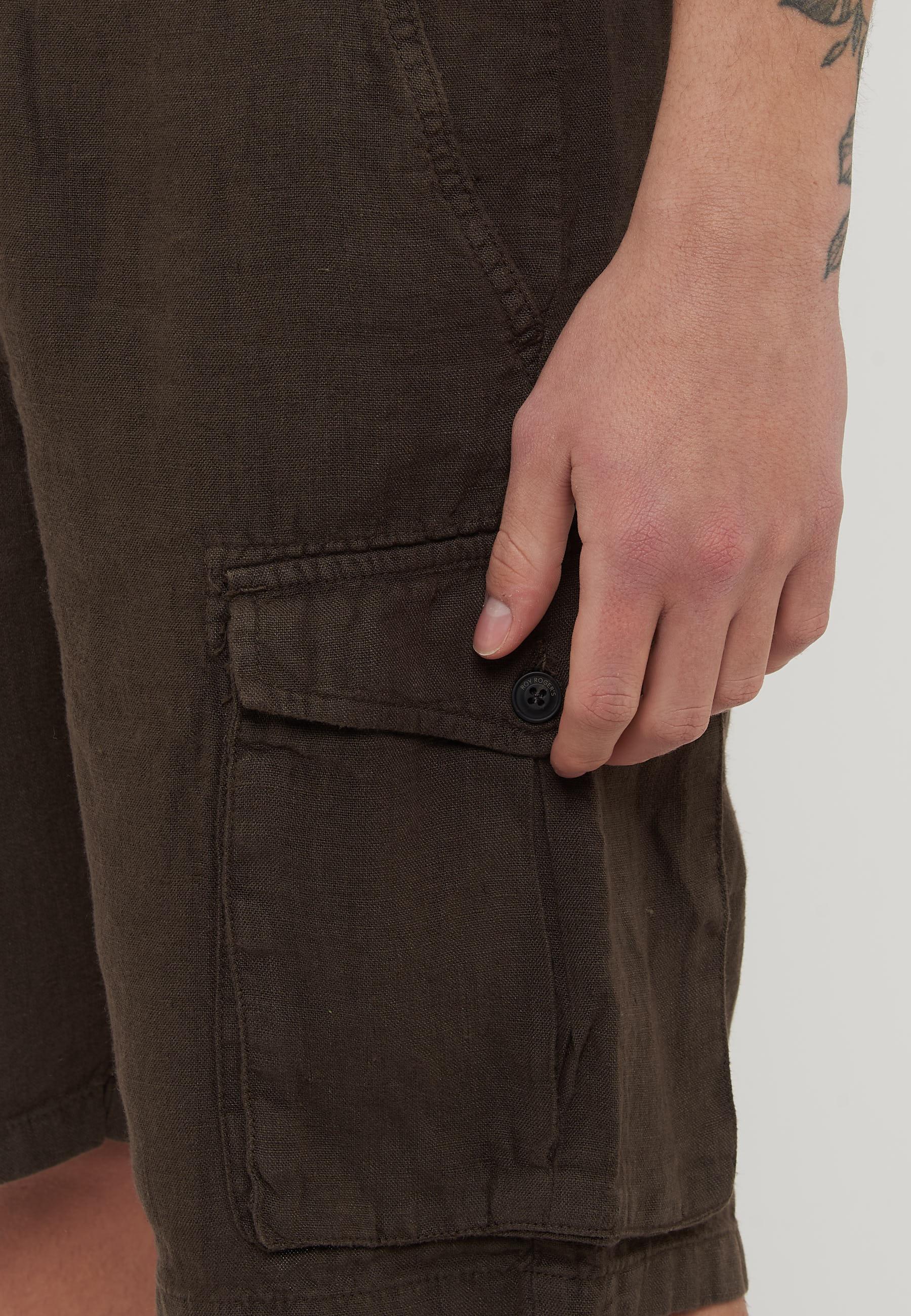 Bermuda Lino Cargo Ibizia Brown 