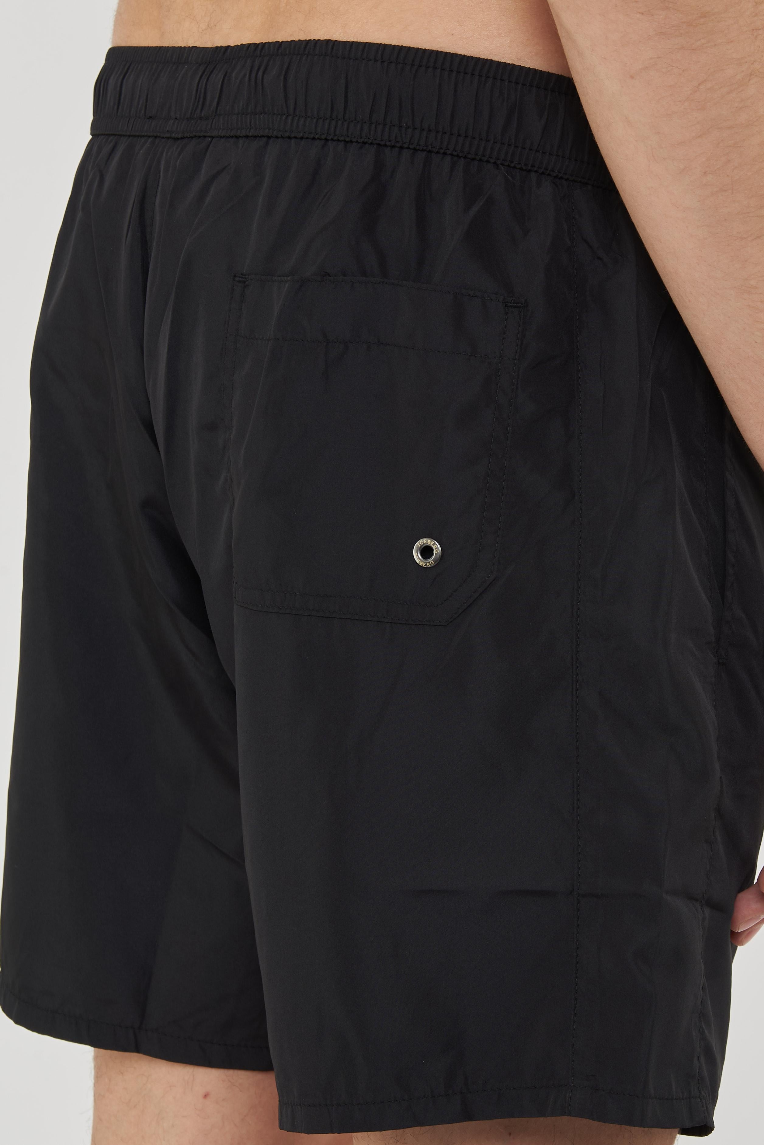 Boxer Uomo da Bagno Con Stampa Dino Black 