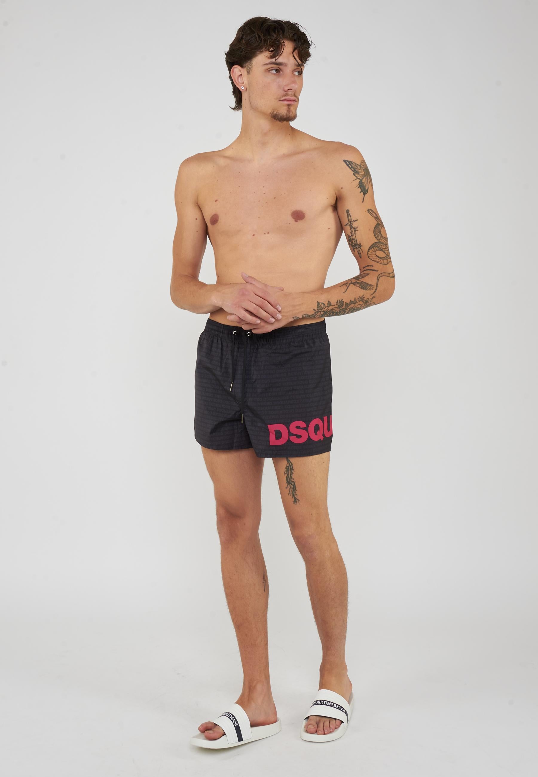 Boxer Mare Midi Con Logo Dsquared2 