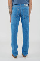 Jeans 5 tasche Nick slim in denim power stretch blu chiaro  lavaggio stone 