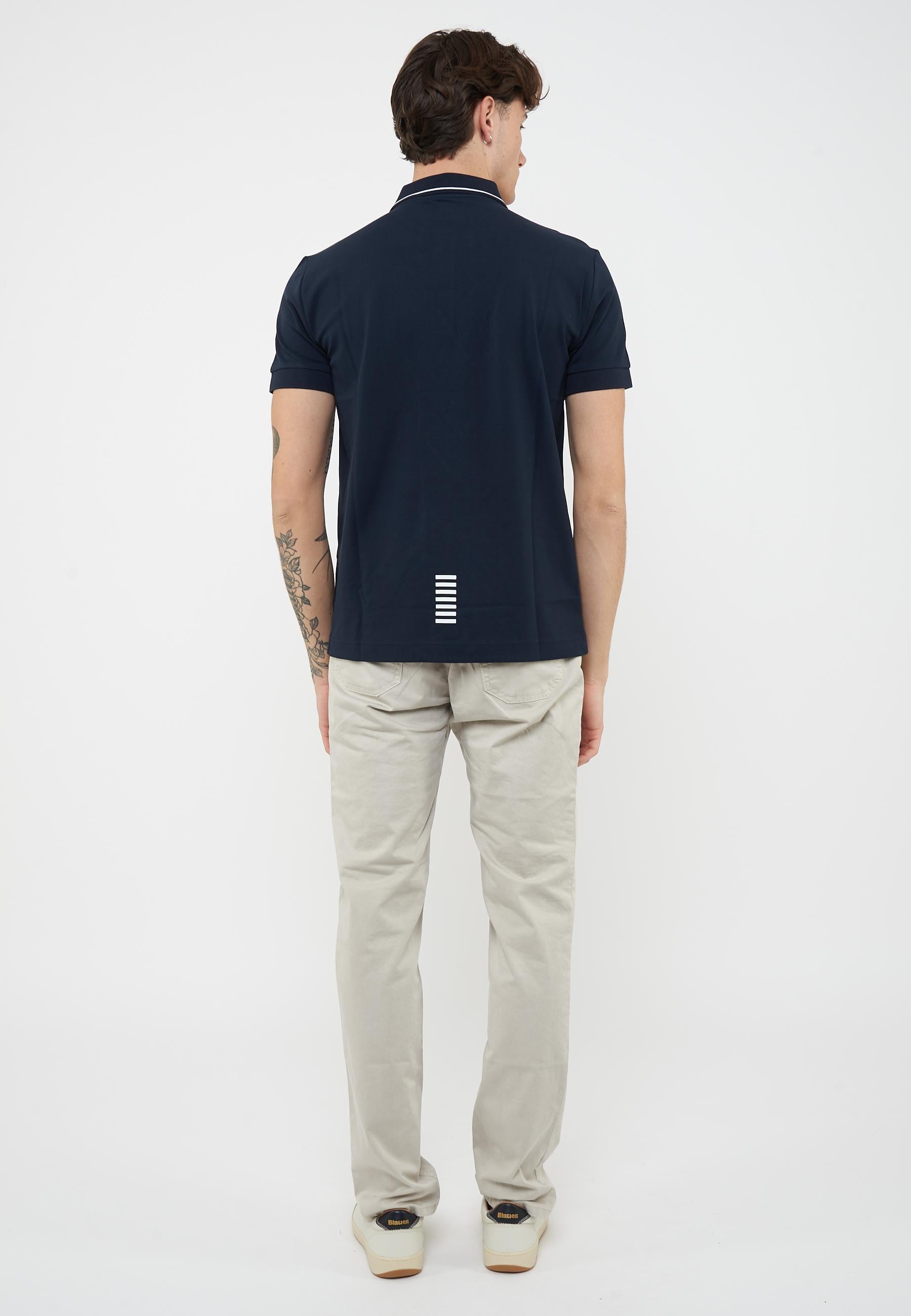 Polo Core Identity in piquet di cotone stretch Blue 
