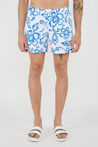 Costume Da Bagno Uomo Corto Vita Elasticata Stampa Archive Hibiscus 