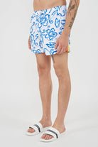 Costume Da Bagno Uomo Corto Vita Elasticata Stampa Archive Hibiscus 