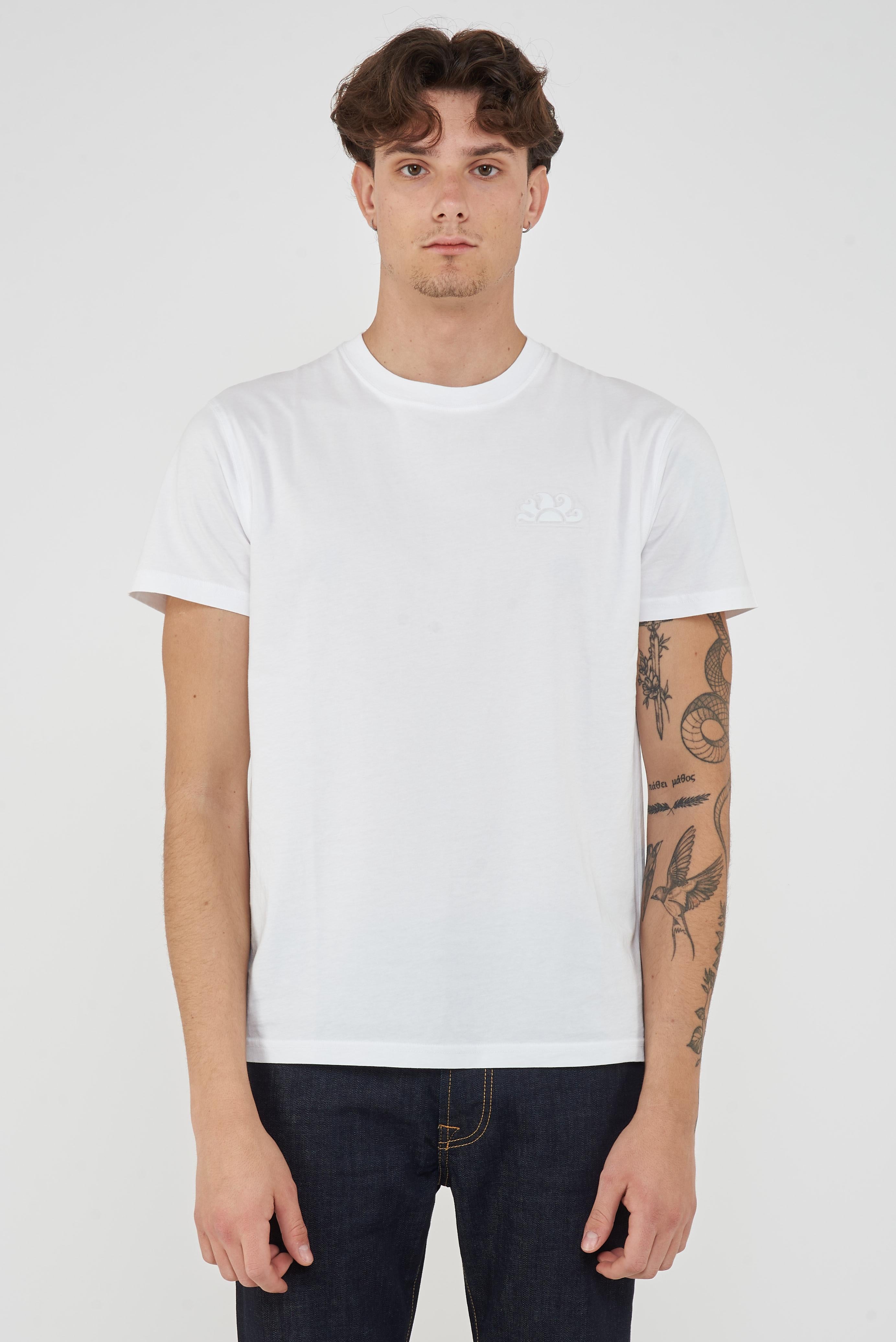 T-Shirt Uomo A Girocollo Con Logo Embossato Off White 