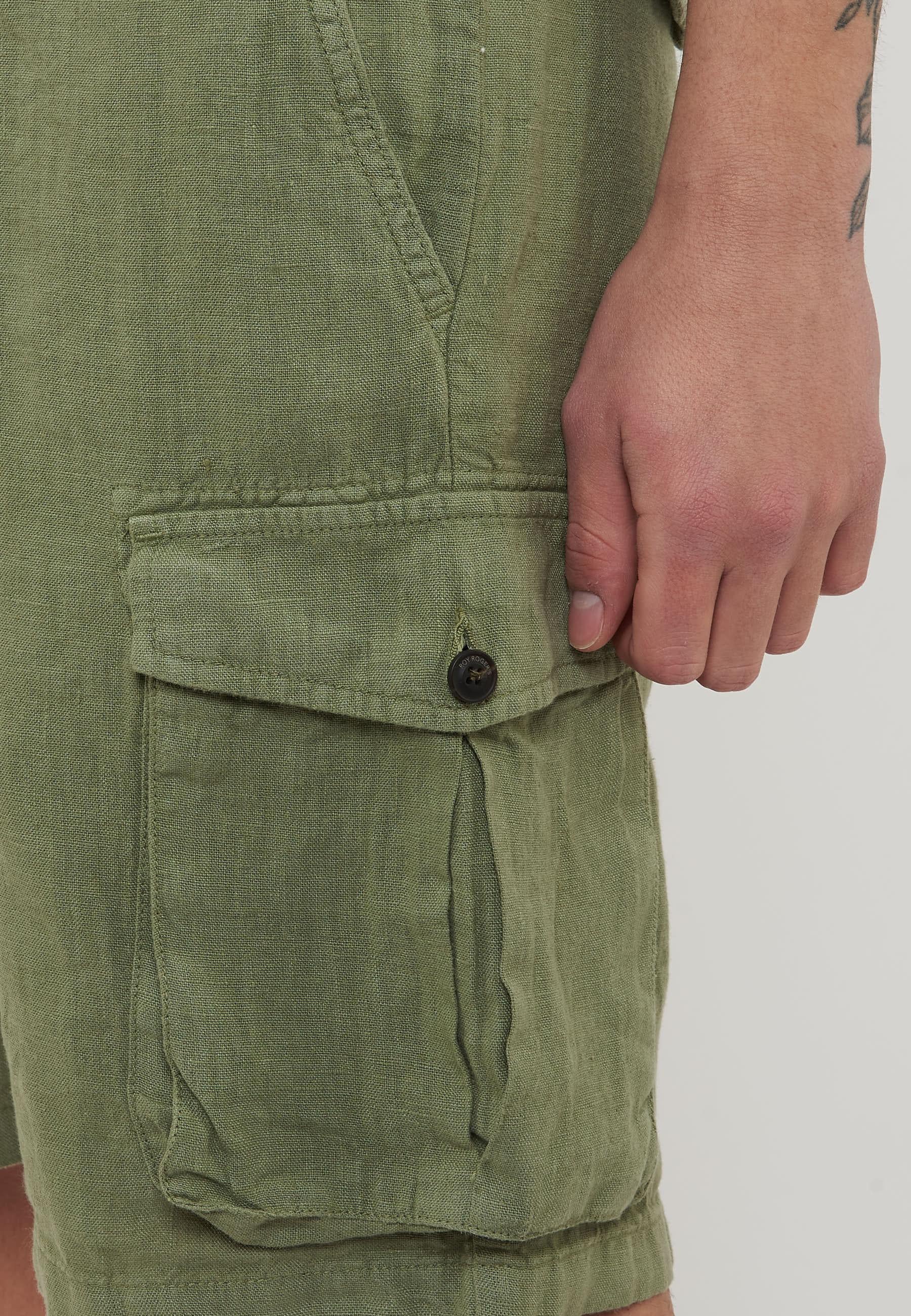Bermuda Lino Cargo Ibizia Green 