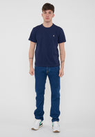 T-Shirt In Jersey di Cotone Navy 