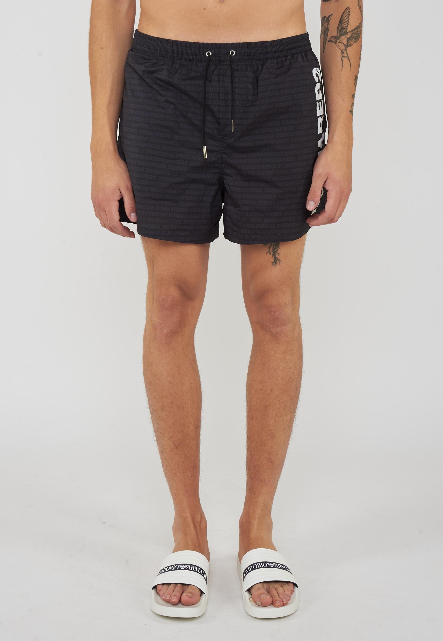 Boxer Mare Midi Con Lettering Dsquared2 