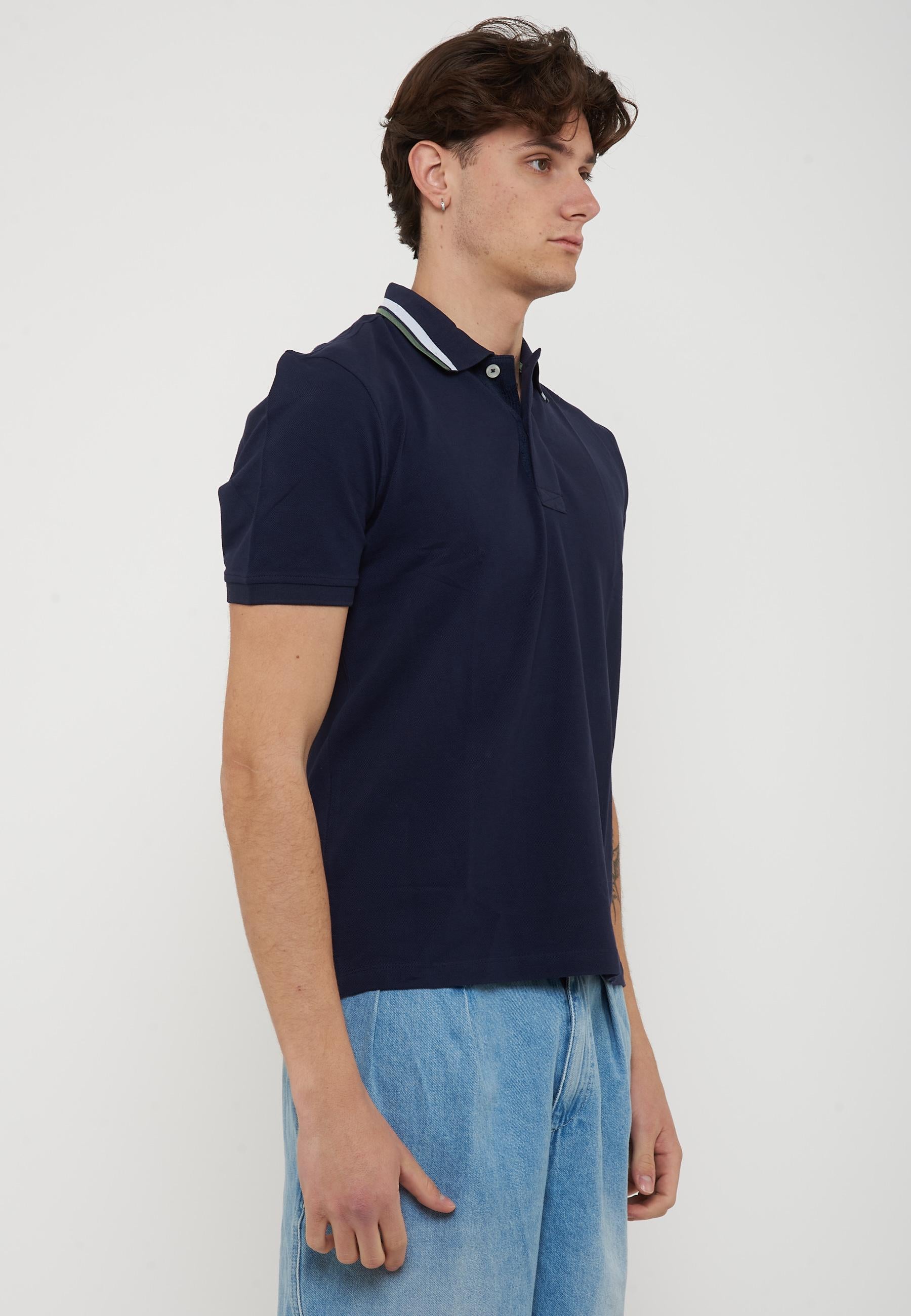 Polo Con Ricamo Sul Colletto Ransom Blu 