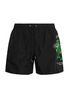 Boxer Uomo da Bagno Con Stampa Dino Black 