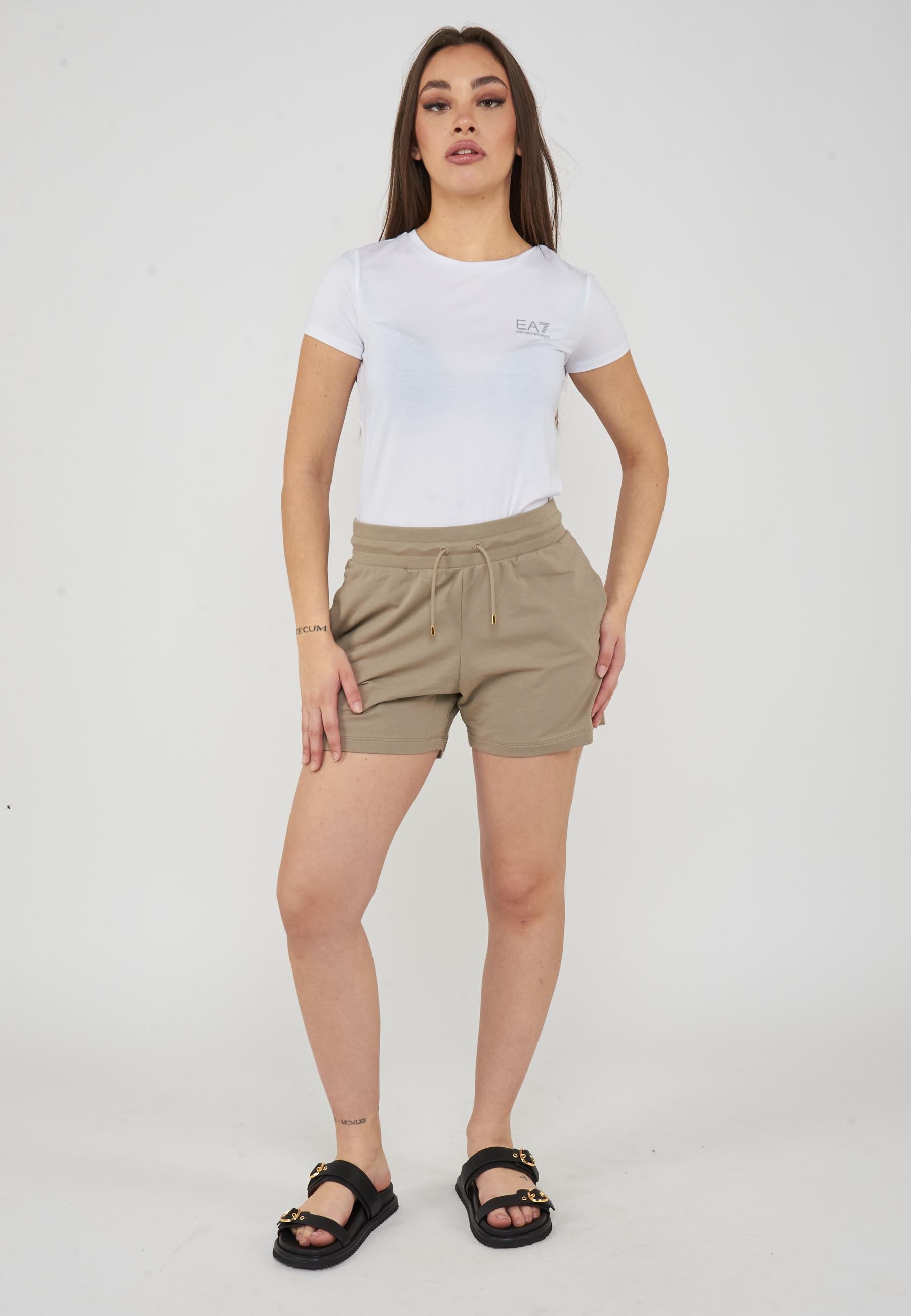 Shorts in felpa con coulisse e logo Core Lady Roasted Cashew 