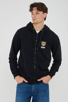 Felpa Bear Con Zip e Cappuccio Black 