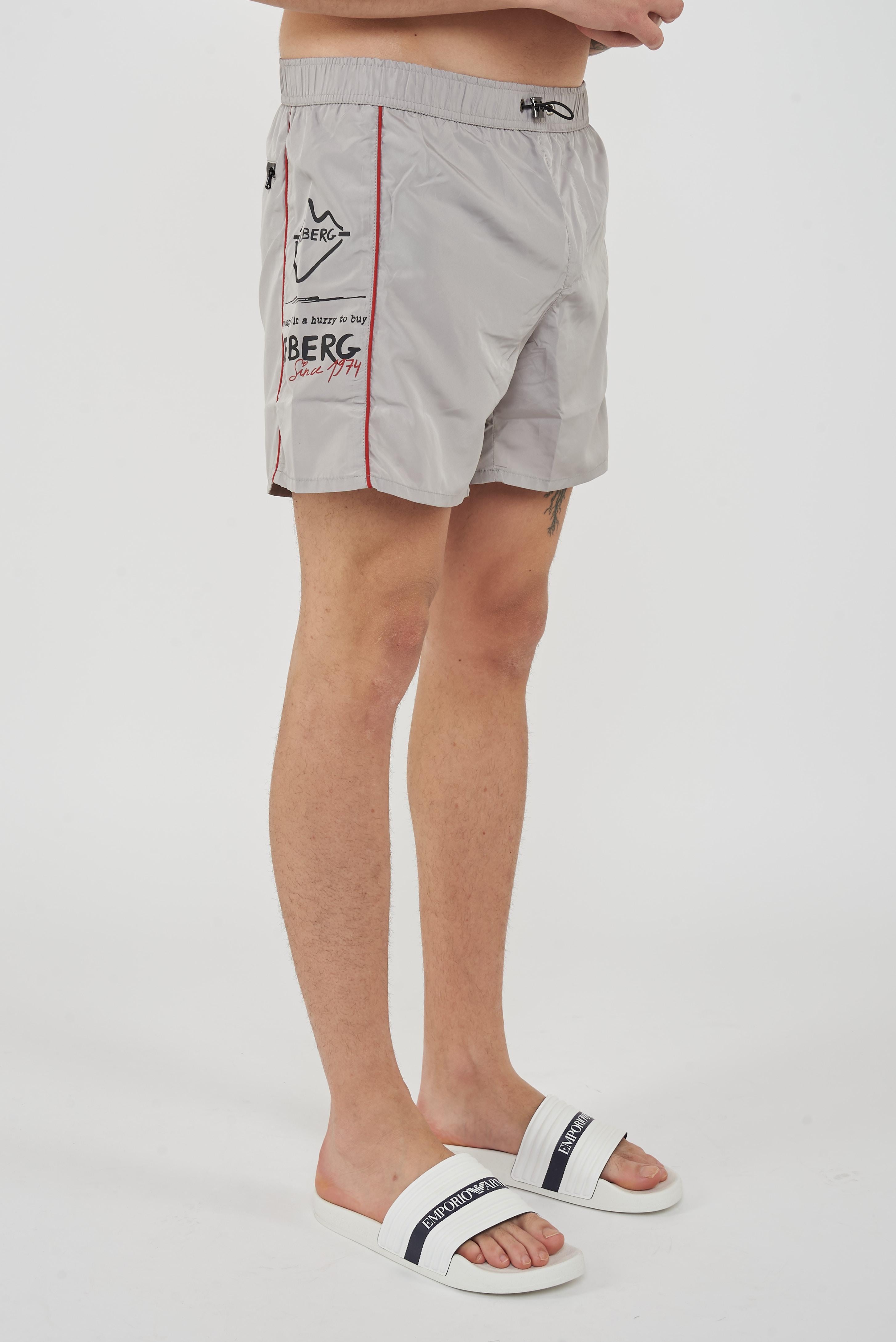 Boxer Uomo da Bagno Con Stampa Smoke 