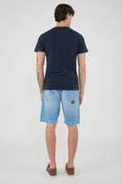 T-Shirt Uomo A Girocollo Con Logo Embossato Navy 