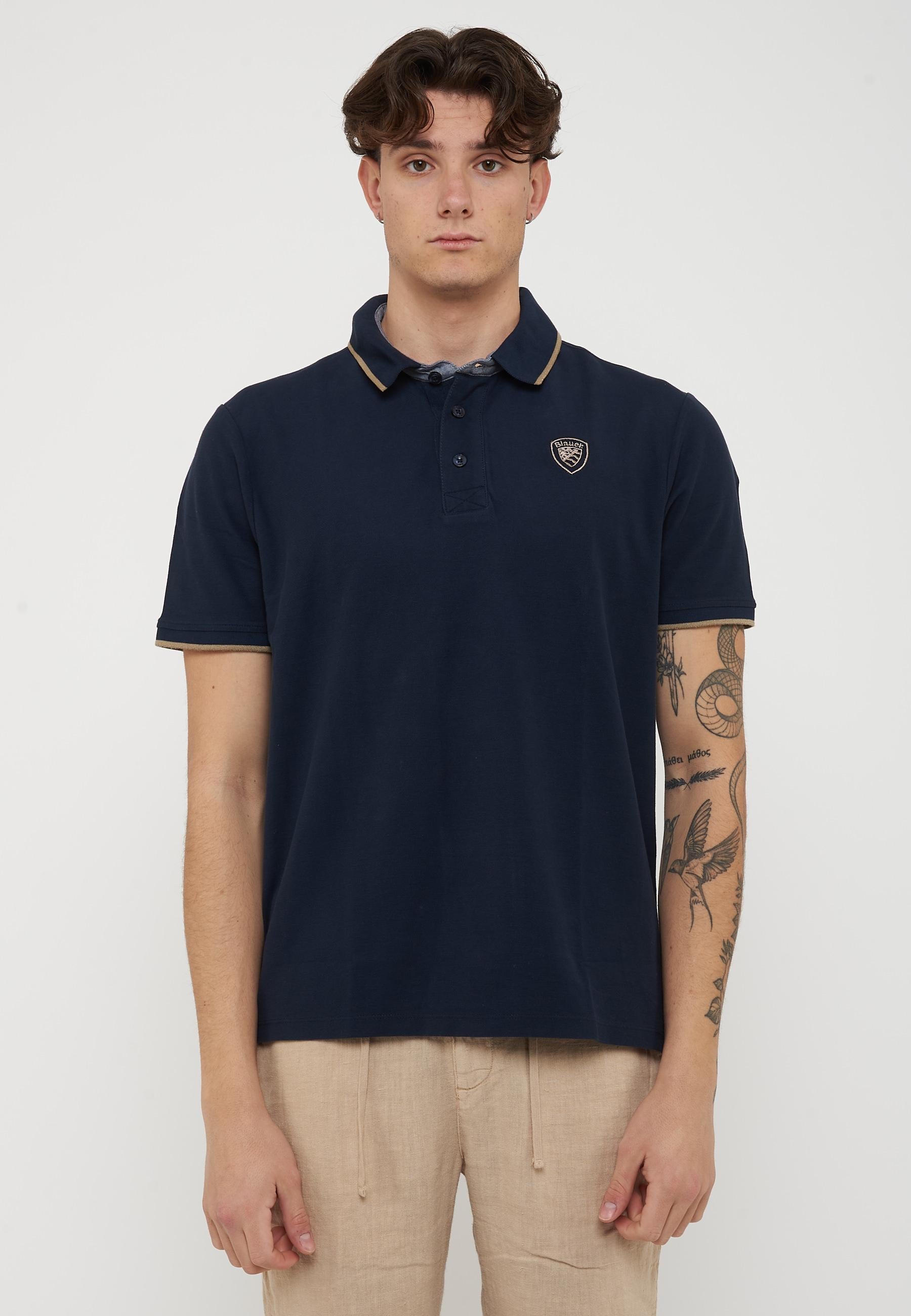 Polo In Piquet Damon Blu 