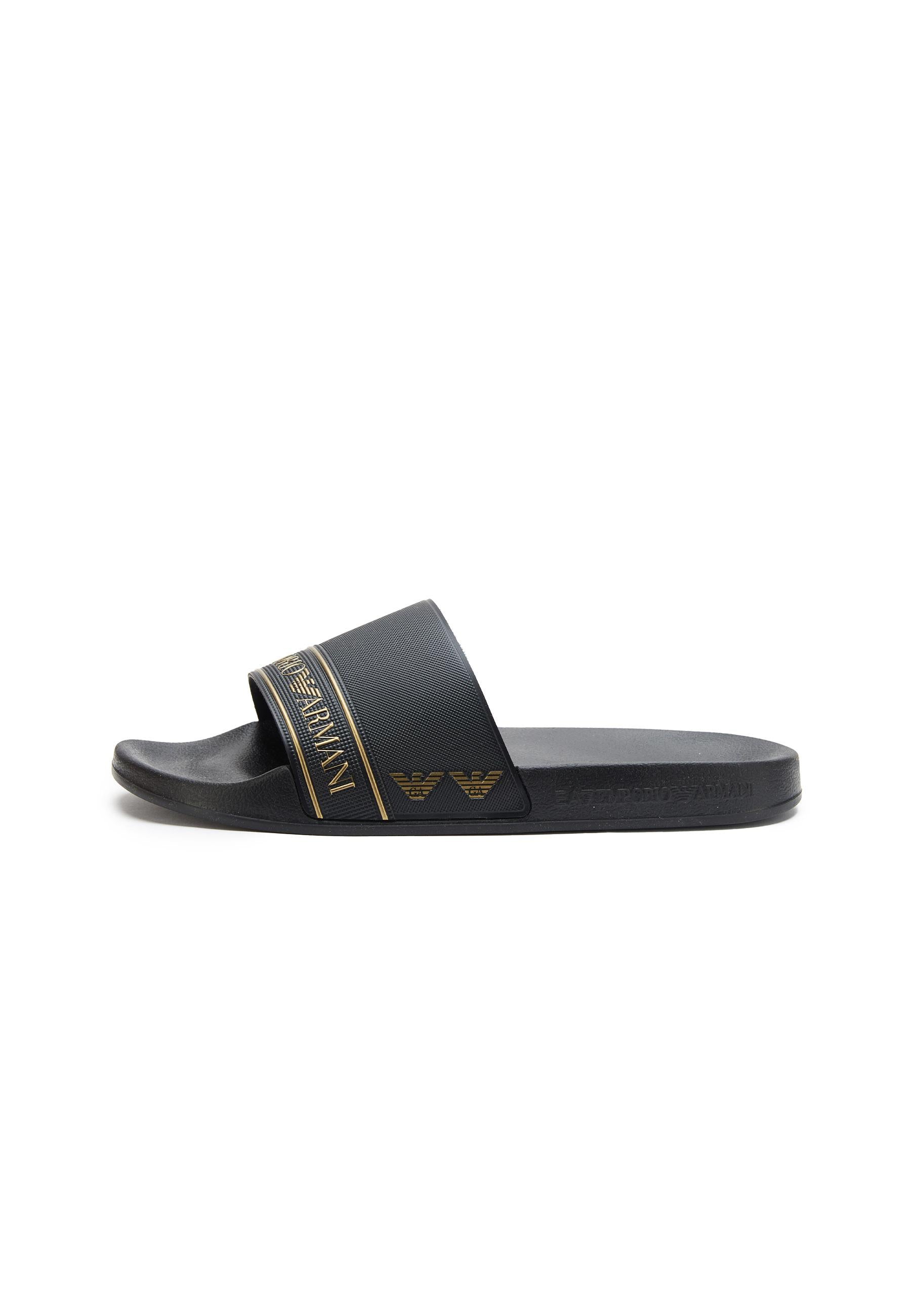 Sliders Con Banda Logata Full Black Gold 