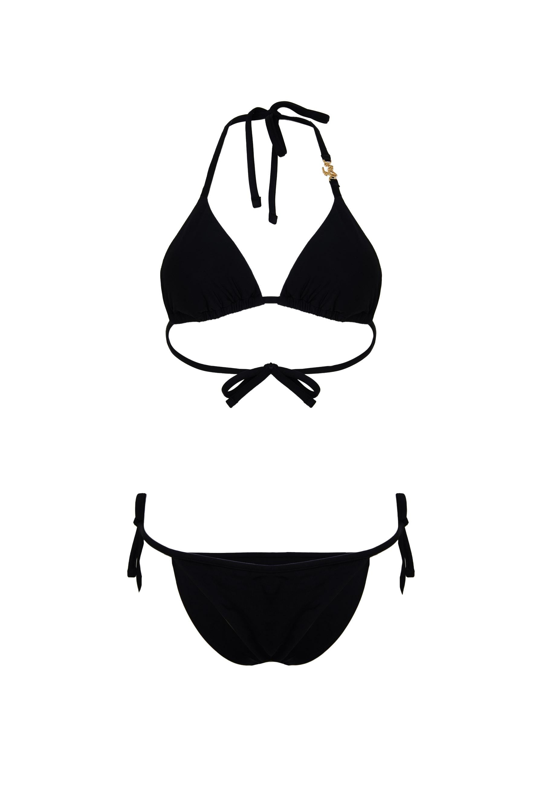 Bikini a triangolo in tessuto tecnico black 