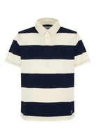 Campell Polo unisex classica in cotone bianco e blu 