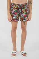 Boxer Mare Logo Flowers Print Nero<BR/><BR/> 