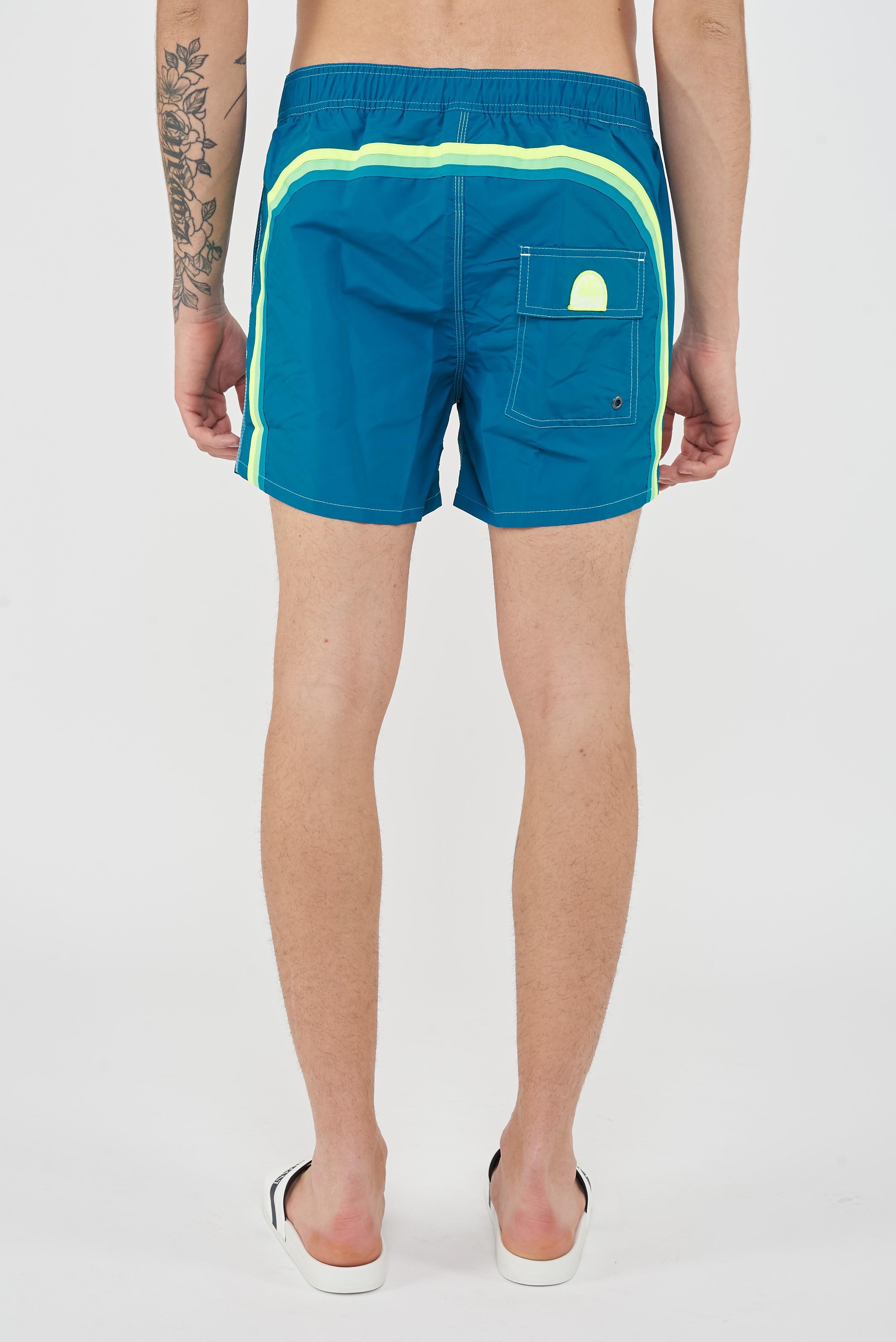 Costume Da Bagno Uomo Corto Con Vita Semi Elasticata Iconic Taffeta Deep01 