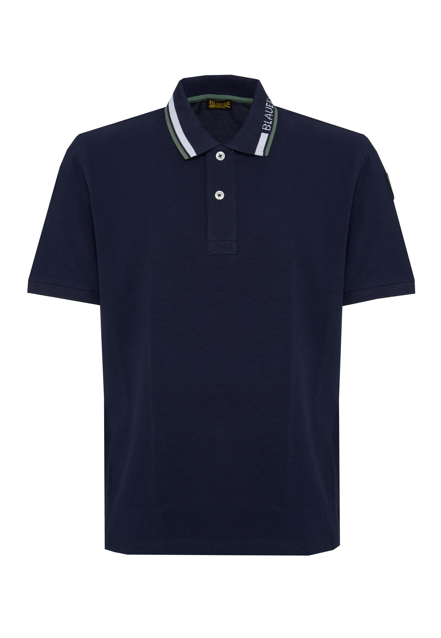 Polo Con Ricamo Sul Colletto Ransom Blu 