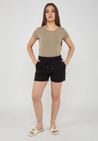 Shorts in felpa con coulisse e logo Core Lady Black 