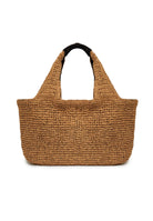 MaxiI Bag In Paper Straw Intrecciata Tan 