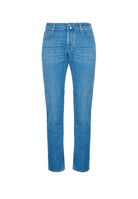 Jeans 5 tasche Nick slim in denim power stretch blu chiaro  lavaggio stone 