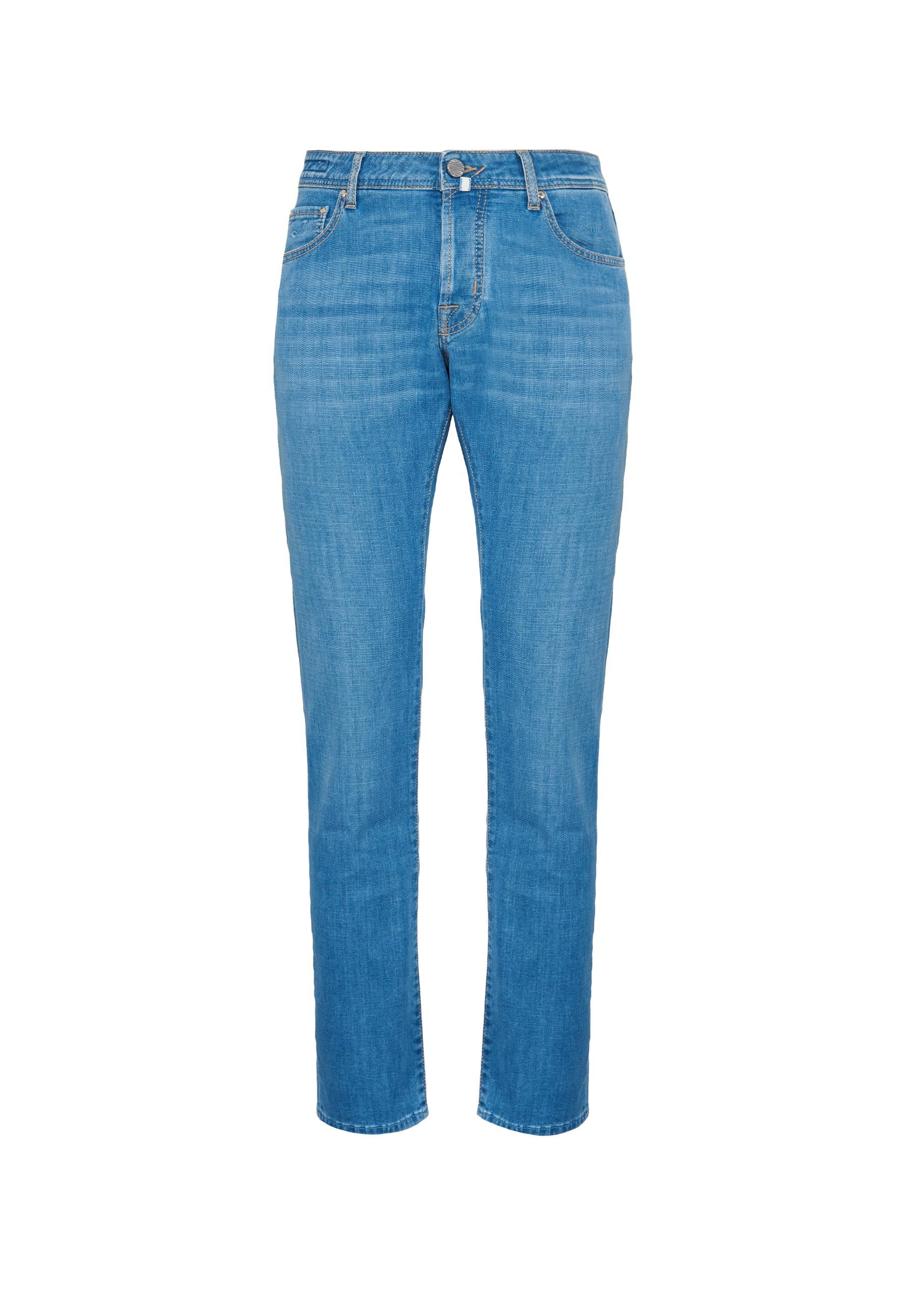 Jeans 5 tasche Nick slim in denim power stretch blu chiaro  lavaggio stone 