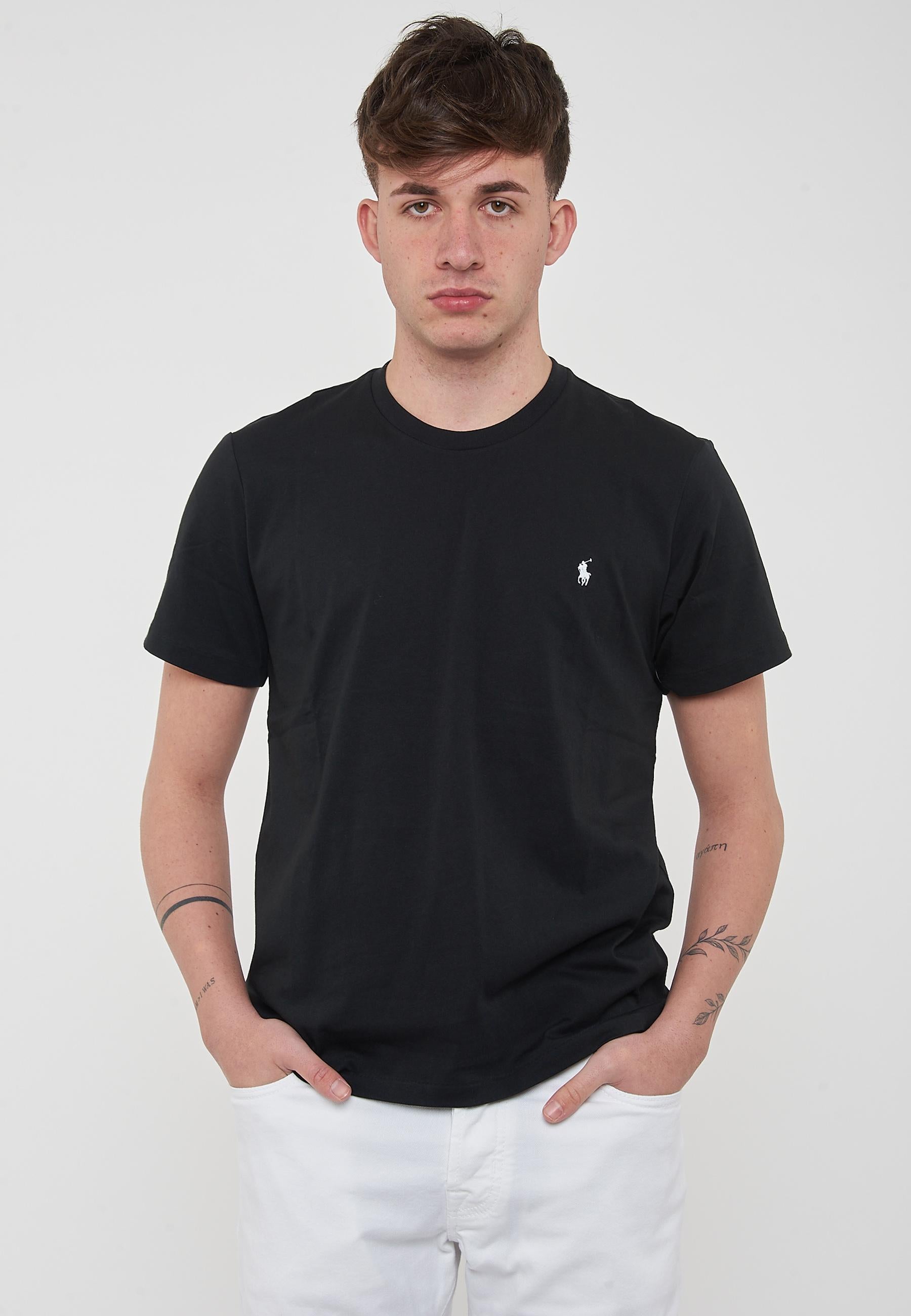 T-Shirt In Jersey di Cotone Black 