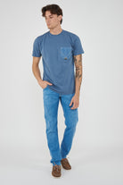 T-shirt Pocket Denim  In Jersey Mid Blue 