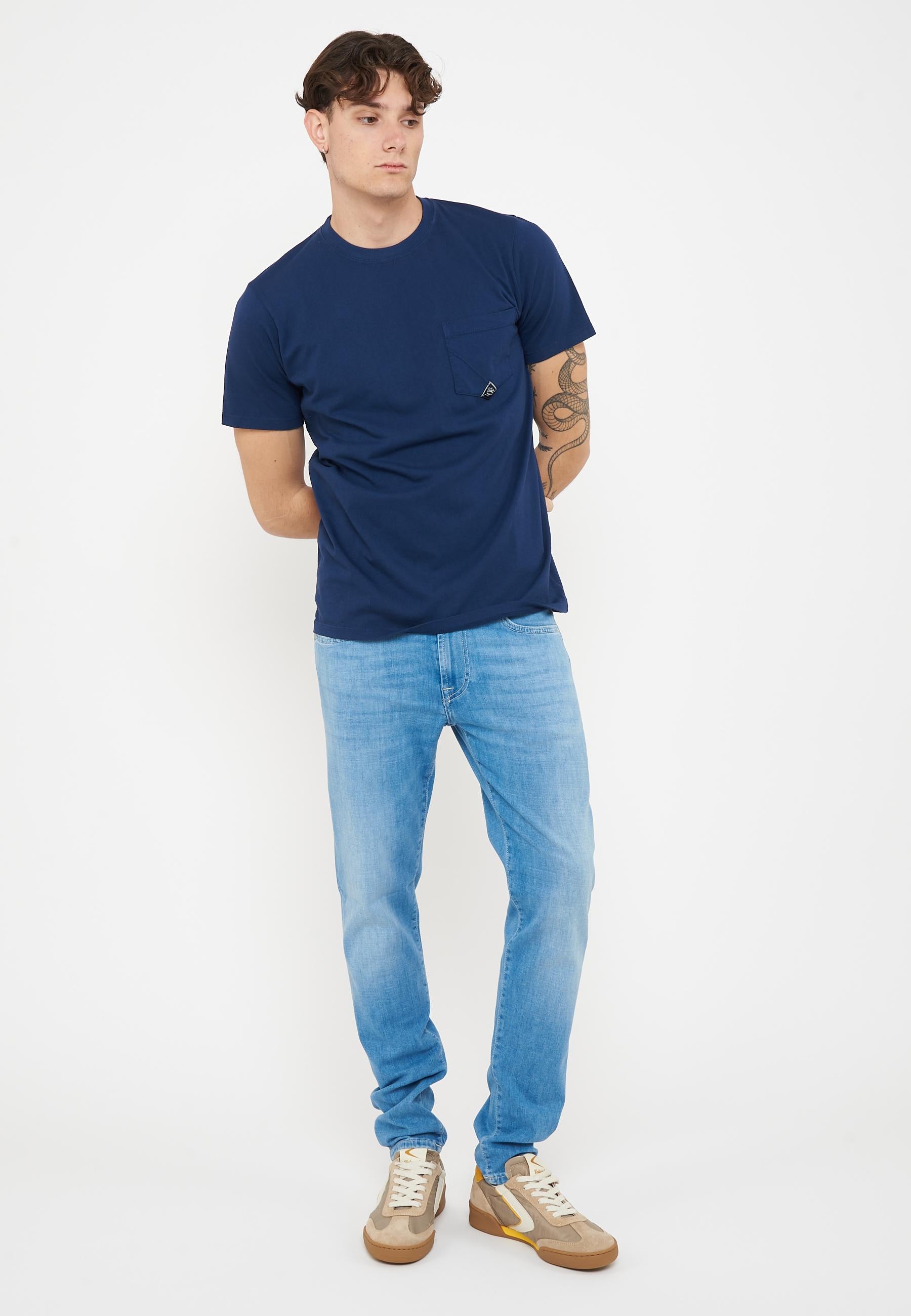 T-shirt Pocket In Jersey Blue Work 