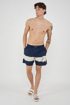 Boxer Uomo da Bagno Con Stampa Stripes Navy 
